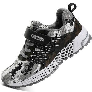 Kids Camouflage Sneakers - Gray and Black